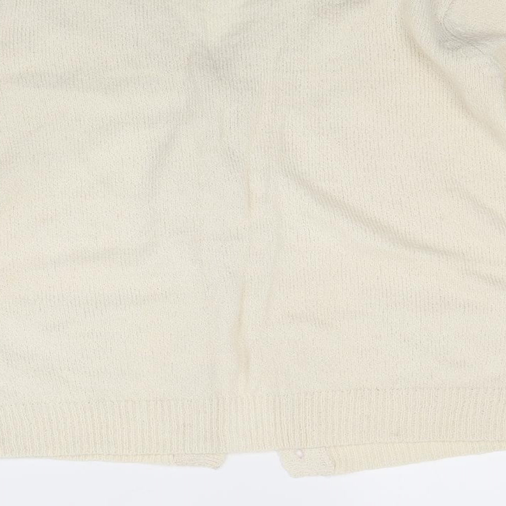 Akal Collection Womens White Cardigan Jumper Size M