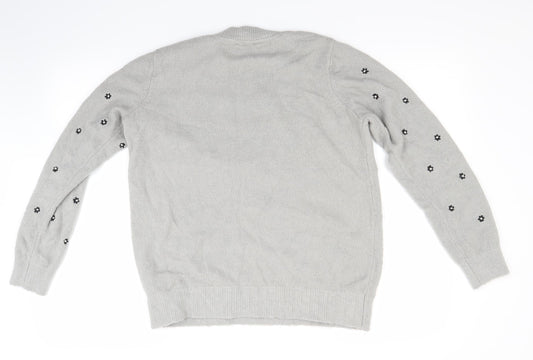 Amara Womens Grey Floral Pullover Jumper Size 8