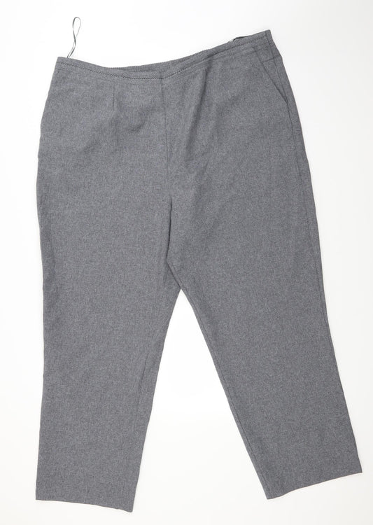 Womens UK Size 22 BM Regular Fit Grey Trousers