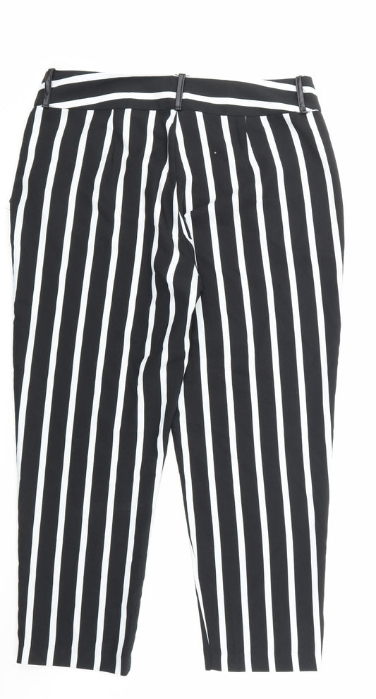 Womens UK Size 12 Peacocks Slim Fit Black Trousers