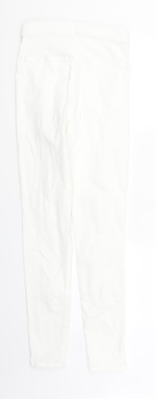 Topshop Womens White Skinny Jeans Size 28 in L32 in - Ripped distressed Look
