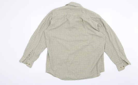 Preworn Mens Yellow Check Button-Up Size 16