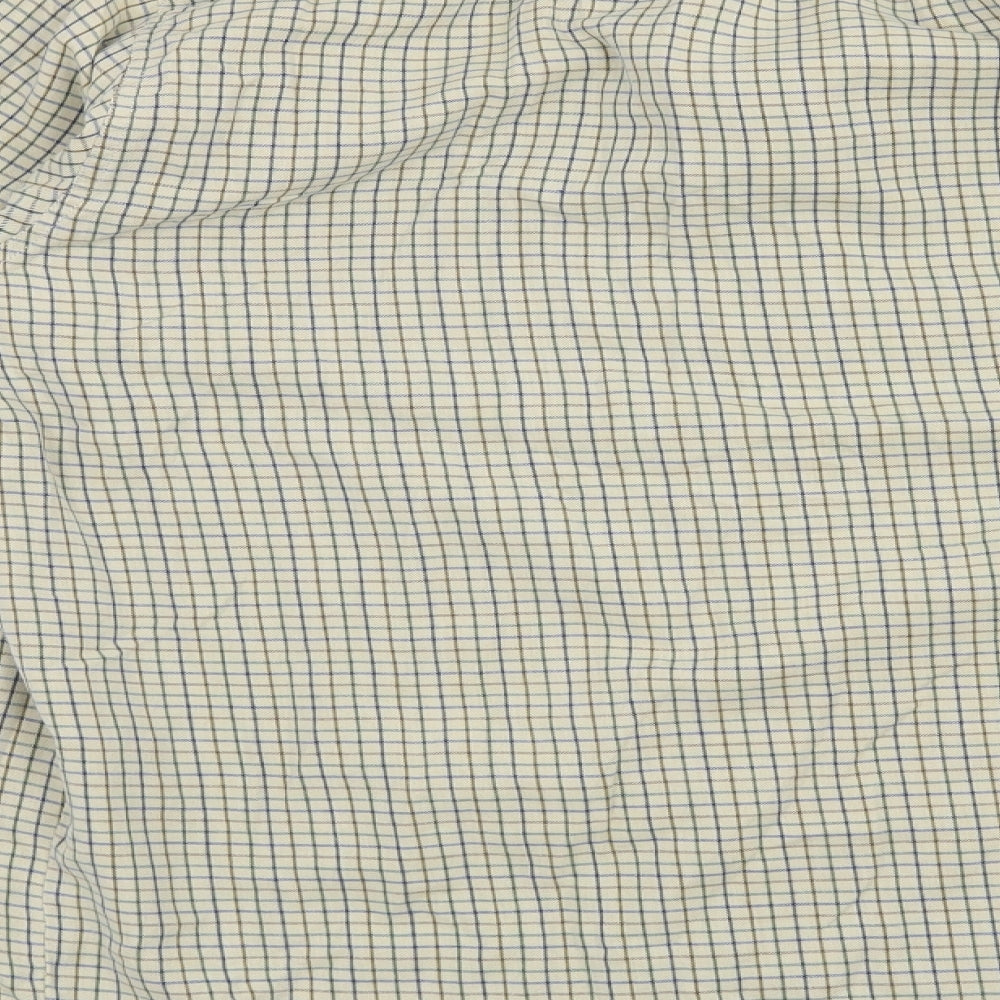 Mens UK Size 16 Preworn Yellow Button-Up Long Sleeve Casual Shirt