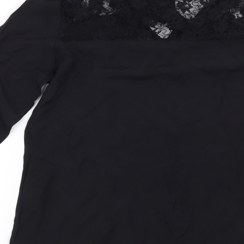 Womens UK Size 10 NEXT Black Basic Blouse