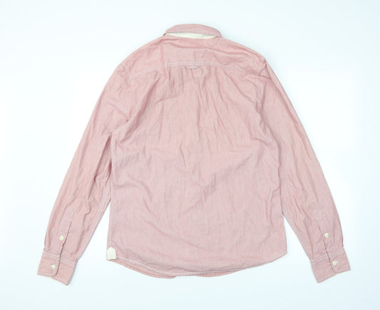 Mens UK Collar Size M Easy Smart Pink Dress Shirt