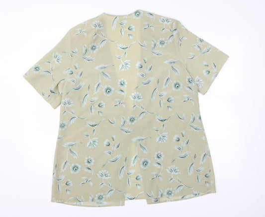 Classics Womens Green Floral Cardigan Jumper Size 18