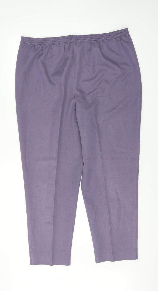 Womens UK Size 18 Preworn Regular Fit Purple Trousers