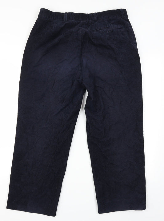 Debenhams Mens Blue Corduroy Trousers Size 34 in L24 in