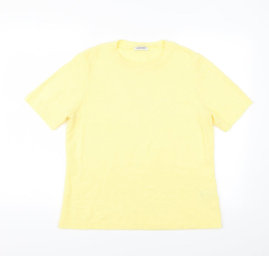 Womens UK Size M Damart Yellow Basic T-Shirt