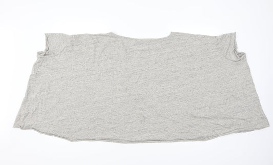 AllSaints Womens Grey Cropped T-Shirt Size 10