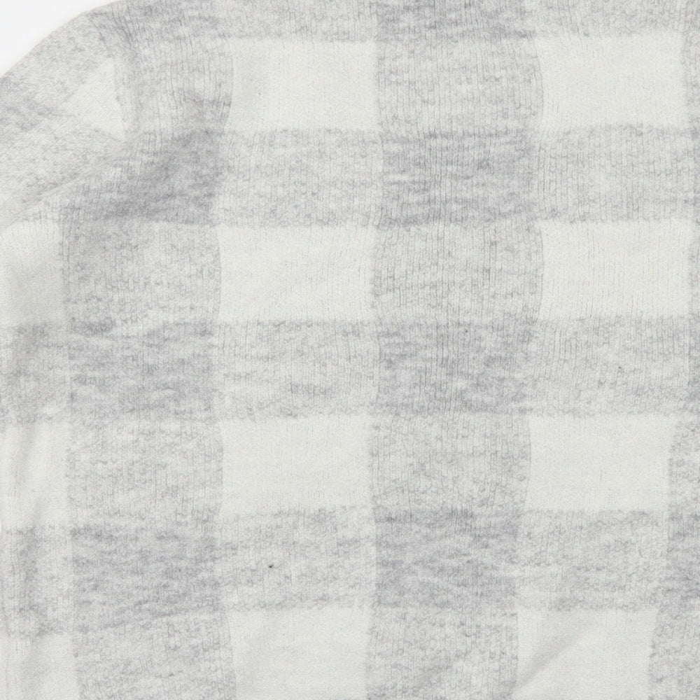 Peacocks Womens Grey Plaid Pullover Jumper Size M