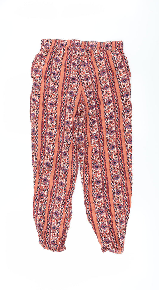 Primark Womens Red Harem Trousers Size 10 L24 in