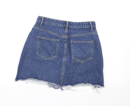 Missguided Womens Blue  Denim A-Line Skirt Size 6