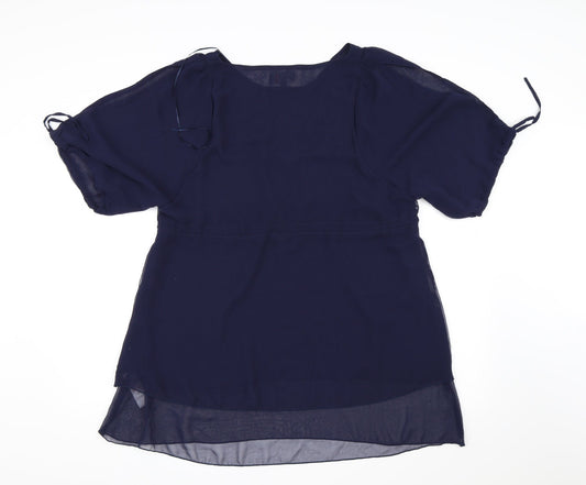 Apricot Womens Blue Chiffon A-Line Size XS