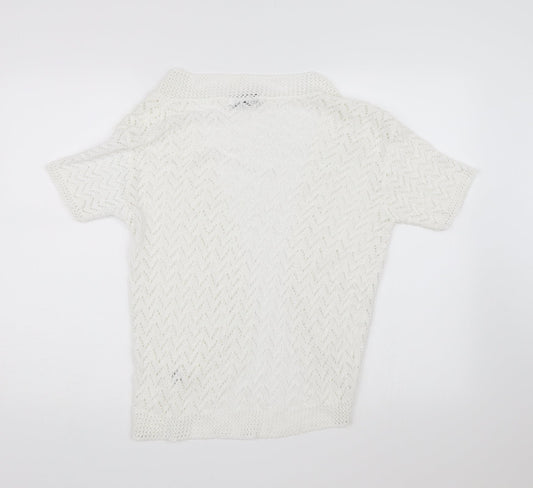 Whisper Womens White Knit Shrug Jumper Size M