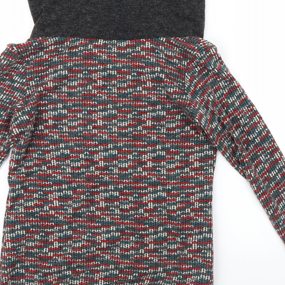 urban angel Womens Red Geometric Pullover Jumper Size 8 - turtle neck