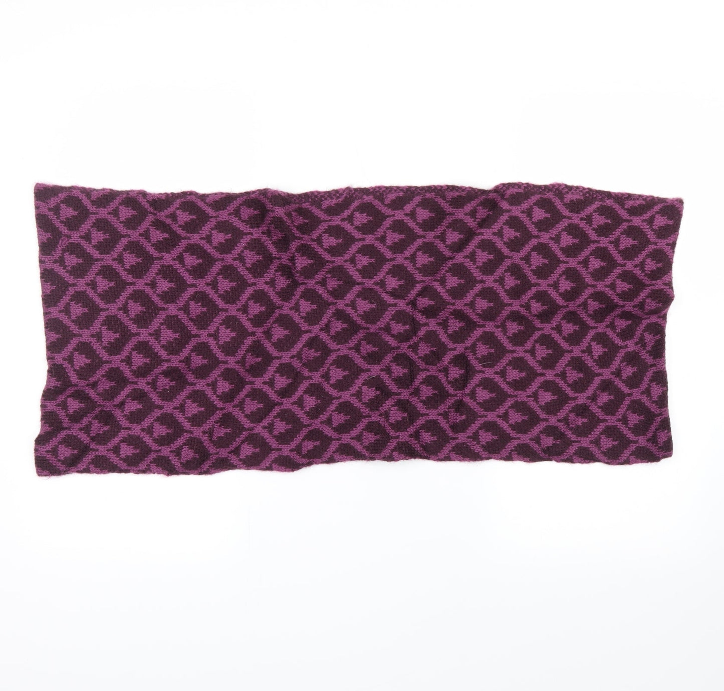 Front view of Preworn unisex purple argyle/diamond scarf