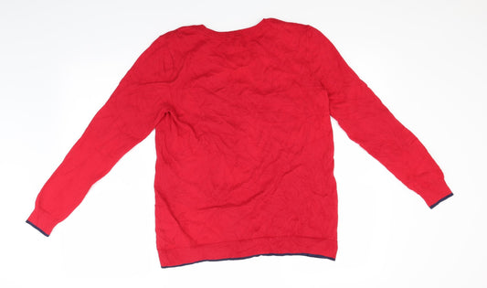 Gap Mens Red Knit Pullover Jumper Size M - Contrast Trim