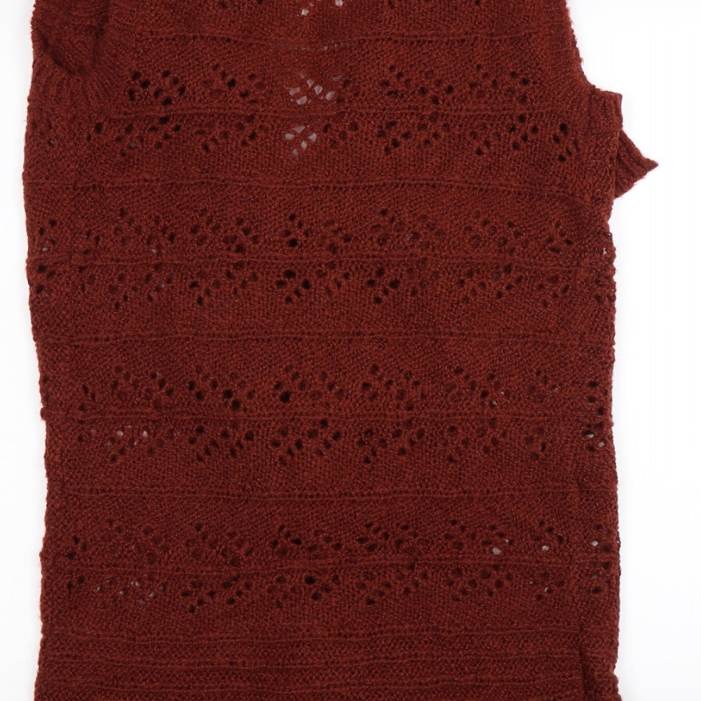 TU Womens Brown Knit Cardigan Jumper Size 12