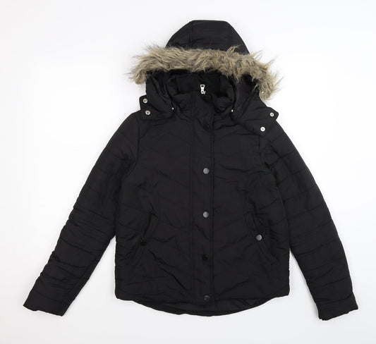Womens UK Size 8 Avenue Black Quilted Coat