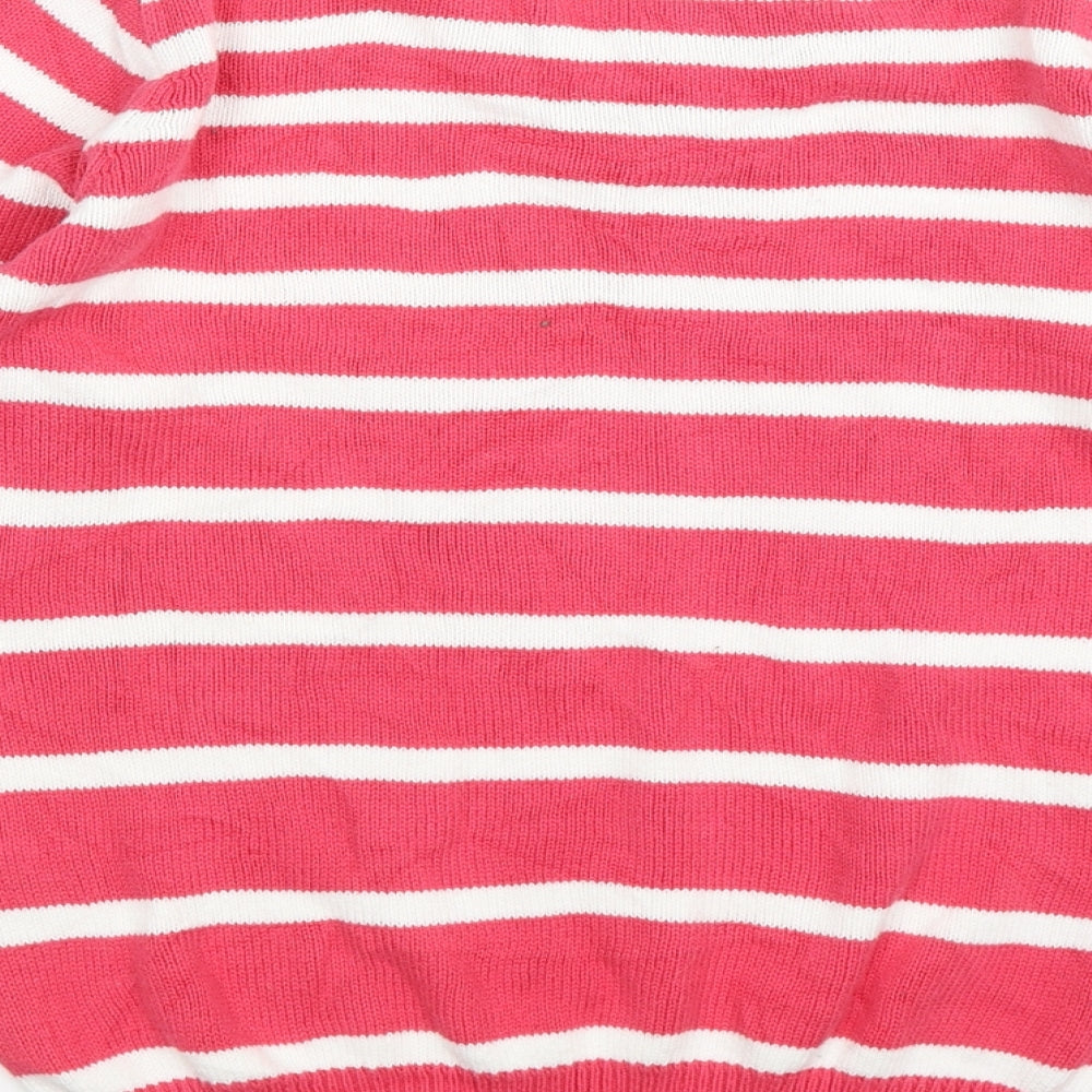 isle Womens Pink Striped Knit Pullover Jumper Size S