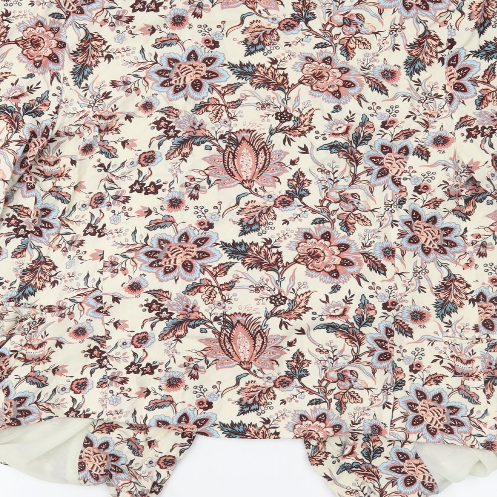 newlook Womens Beige Floral Jacket Blazer Size 12
