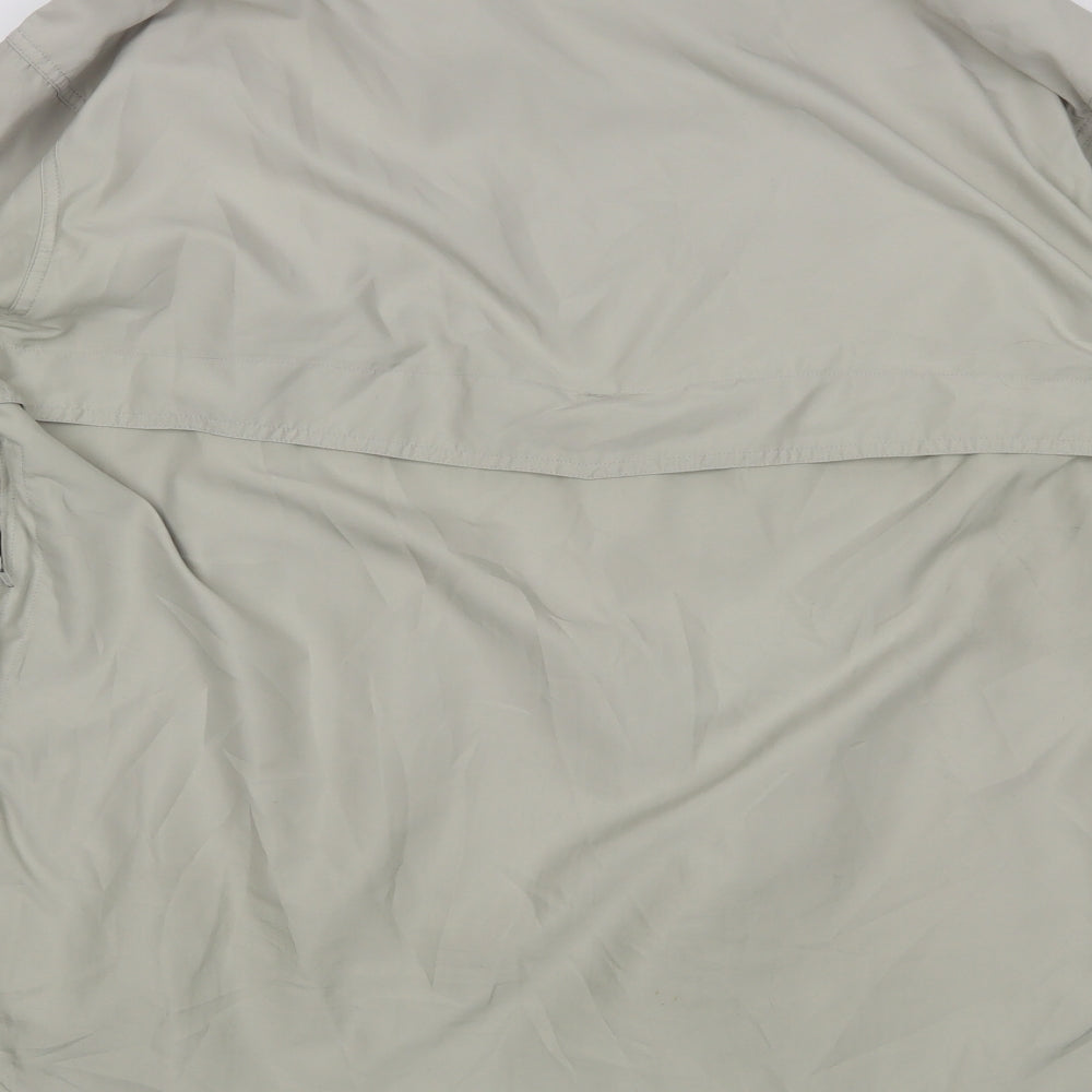 Mens UK Size M Greys Beige Button-Up Long Sleeve Casual Shirt