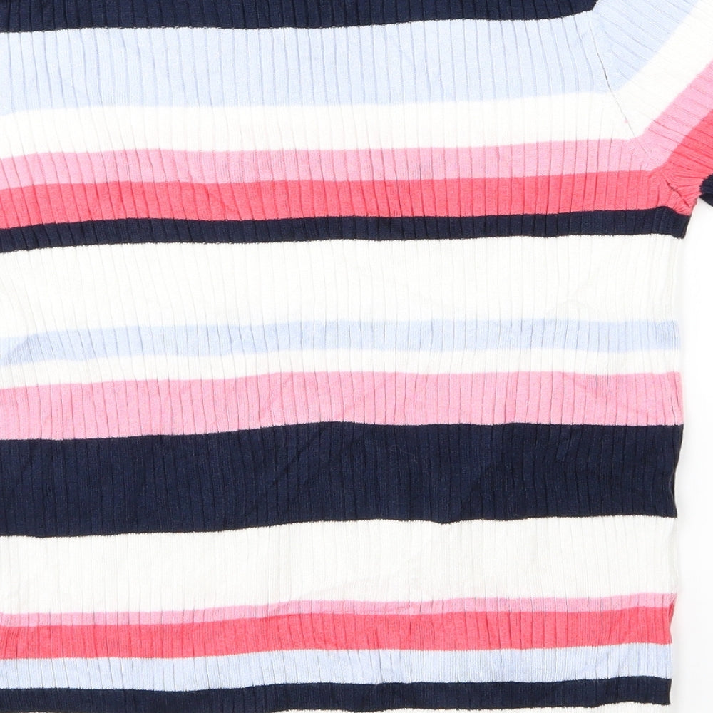 Marks & Spencer Womens Pink Striped Pullover Jumper Size 12