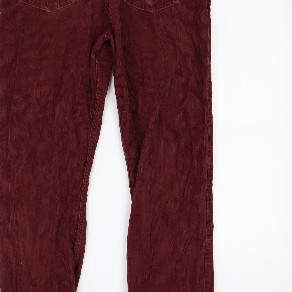 Mens UK Size S M&S Regular Fit Red Trousers