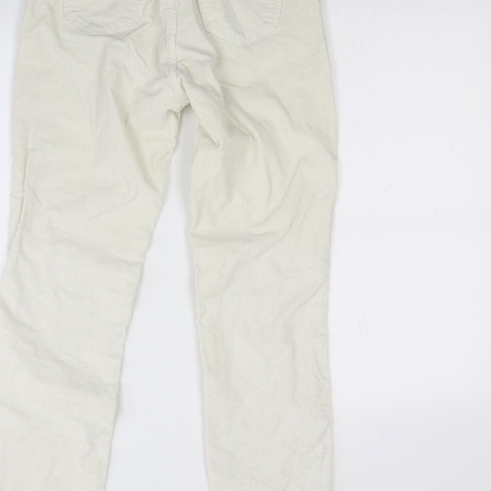 Womens UK Size M Preworn Regular Fit Straight White Jeans