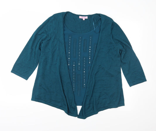 Per Una Womens Green Knit Pullover Jumper Size 14