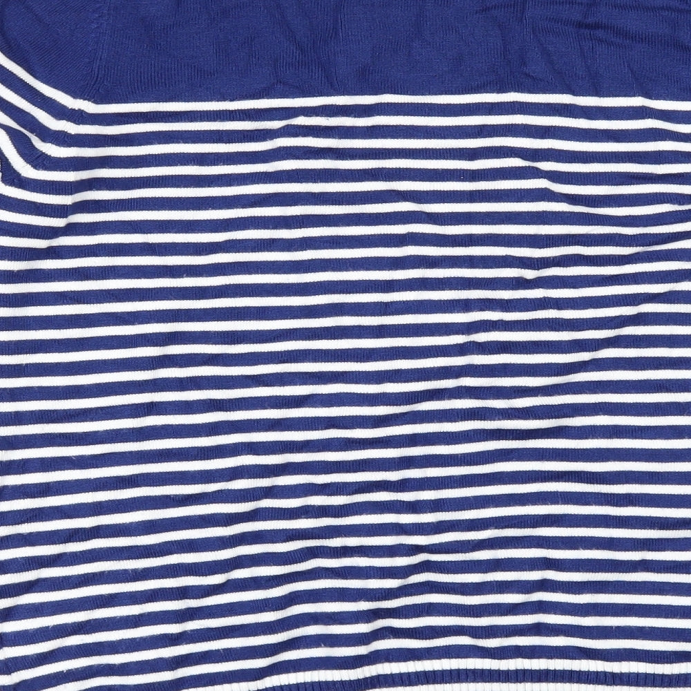 Joseph A Womens Blue Striped Pullover Jumper Size L
