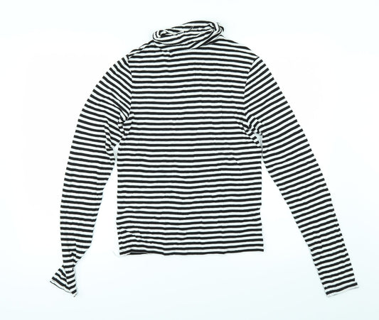 Divided by H&M Womens Black Striped Pullover Jumper Size M