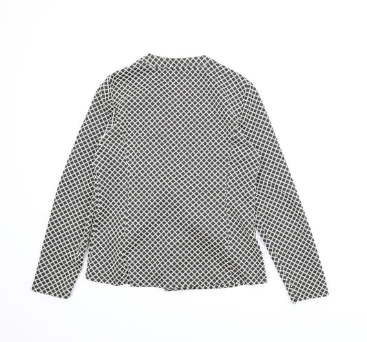 George Womens Black Houndstooth Jacket Size 16