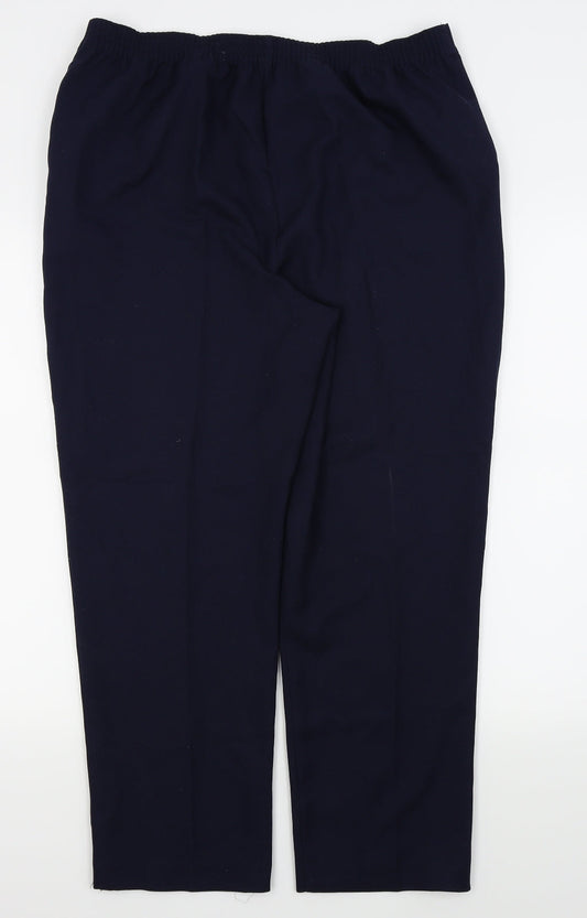 Womens UK Size 14 Papaya Regular Fit Blue Trousers