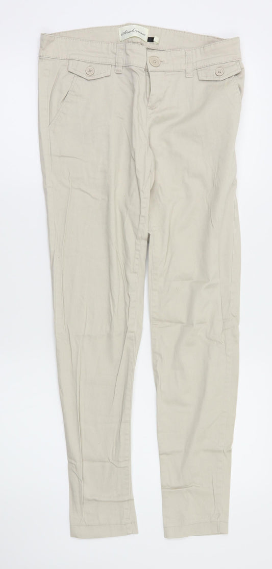 Womens UK Size 38 Stradivarius Regular Fit Beige Trousers