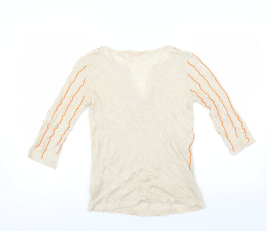 Gharani Strok Womens Beige Pullover Jumper Size S