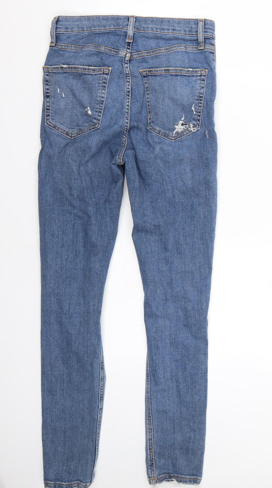 Topshop Womens Blue Skinny Jeans Size 28 L32 in