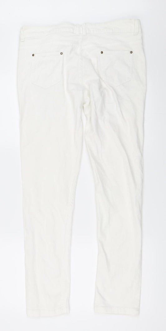 Matalan Womens White  Denim Straight Jeans Size 14 L30 in