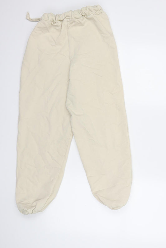 Womens UK Size 4 PRETTYLITTLETHING Regular Fit White Trousers