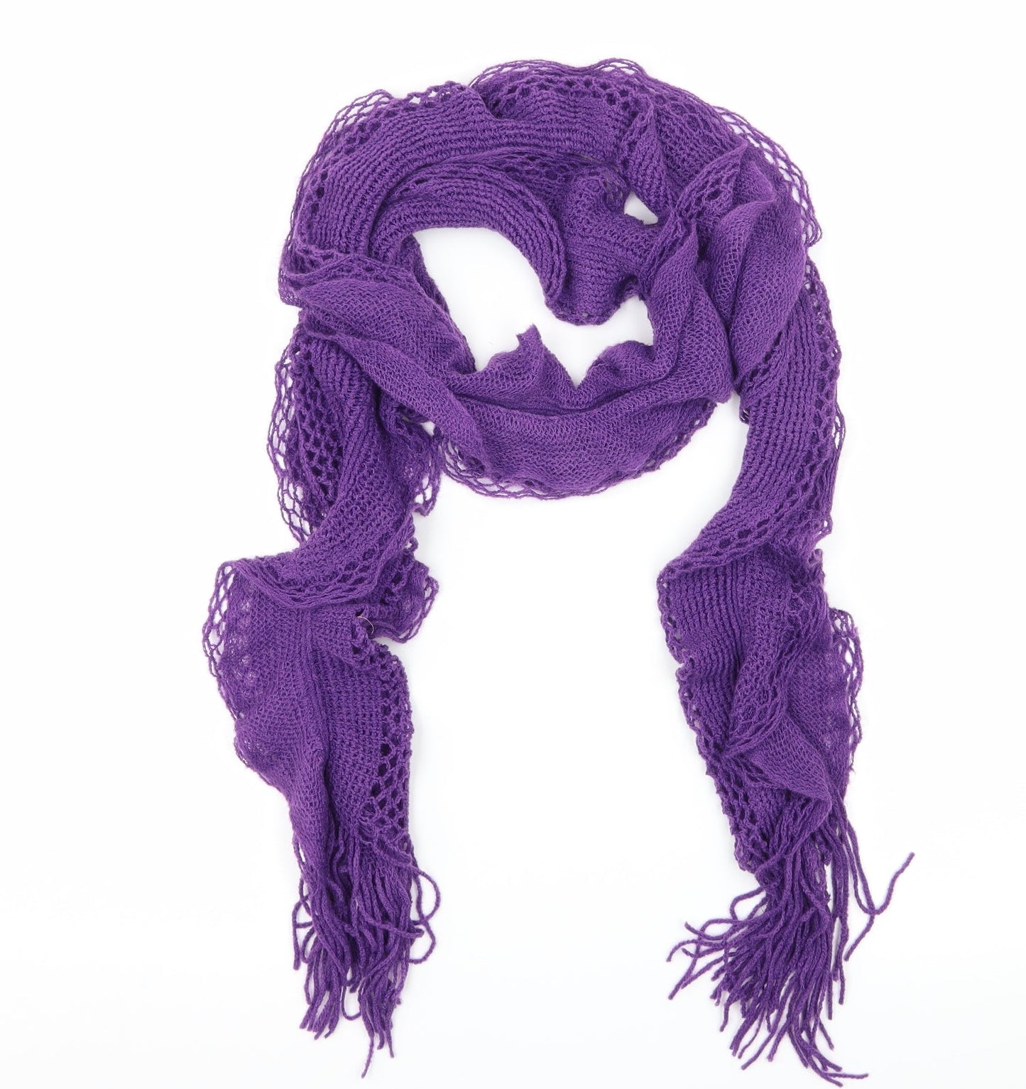 Preworn Womens Purple Knit Scarf