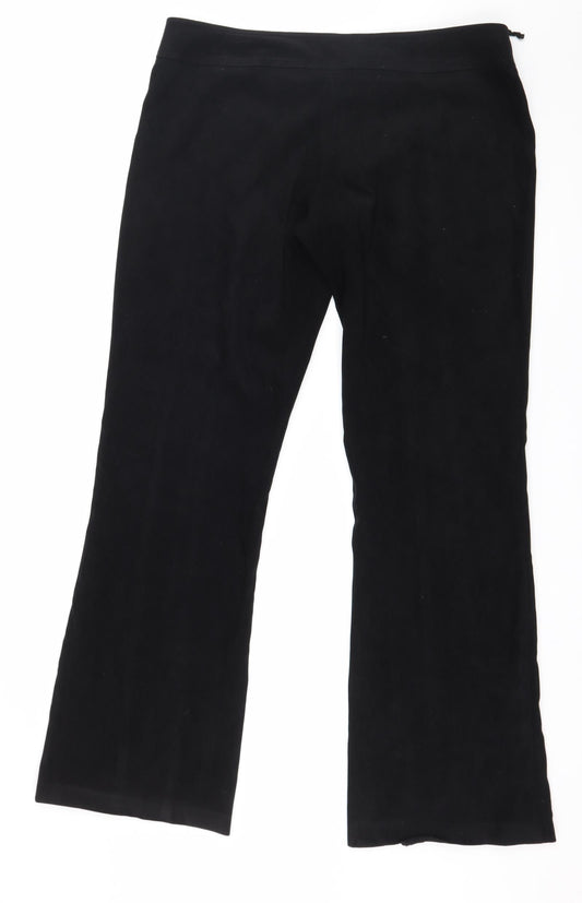 New Look Womens Black Velour Trousers Size 16 L31 in