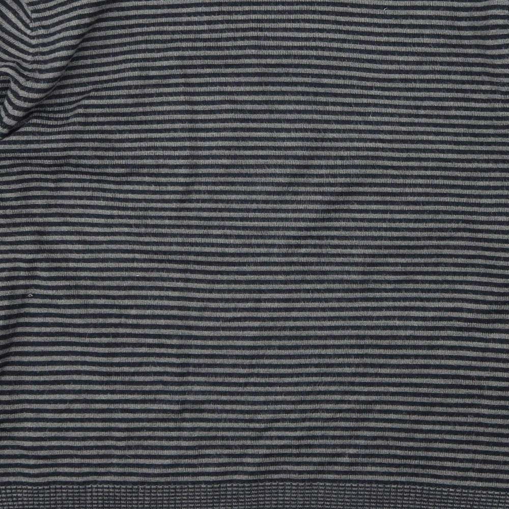 Marks and Spencer Mens Grey Striped Knit Pullover Jumper Size L