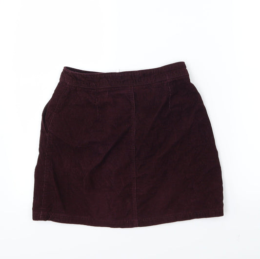New Look Womens Purple Corduroy A-Line Skirt Size 6