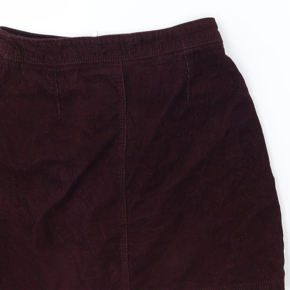 New Look Womens Purple Corduroy A-Line Skirt Size 6