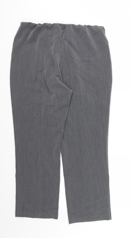Womens UK Size 14 Vida Vi Regular Fit Grey Trousers