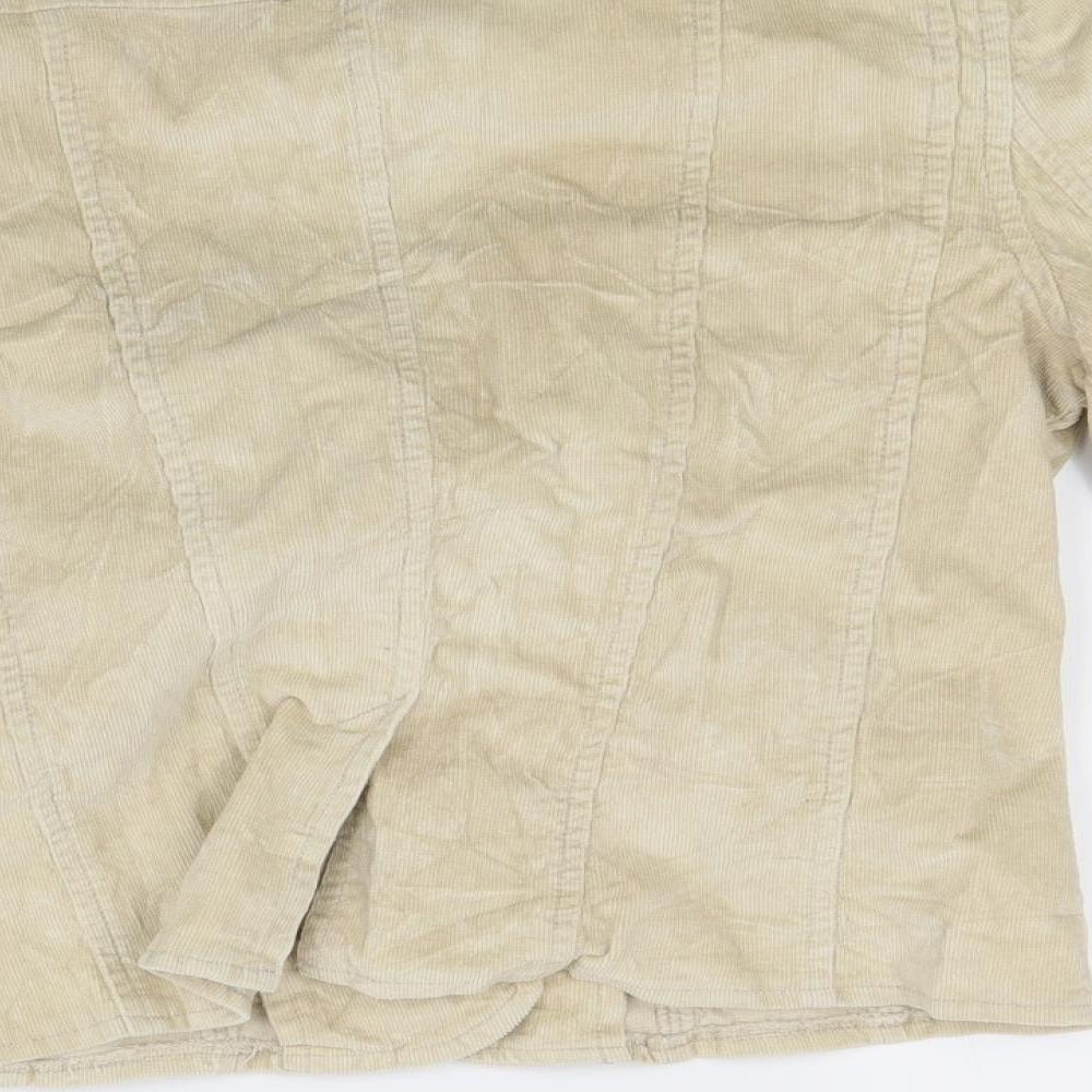 Editions Womens Beige Corduroy Jacket Coat Size 14
