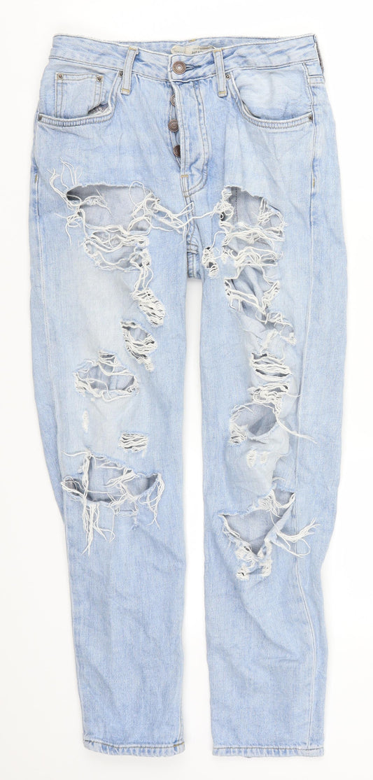 Womens UK Size 25 in Topshop Regular Fit Mom Blue Jeans