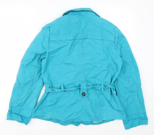 Womens UK Size 14 Debenhams Blue Pea Coat