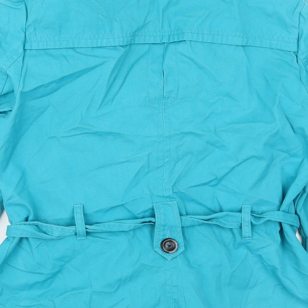 Womens UK Size 14 Debenhams Blue Pea Coat